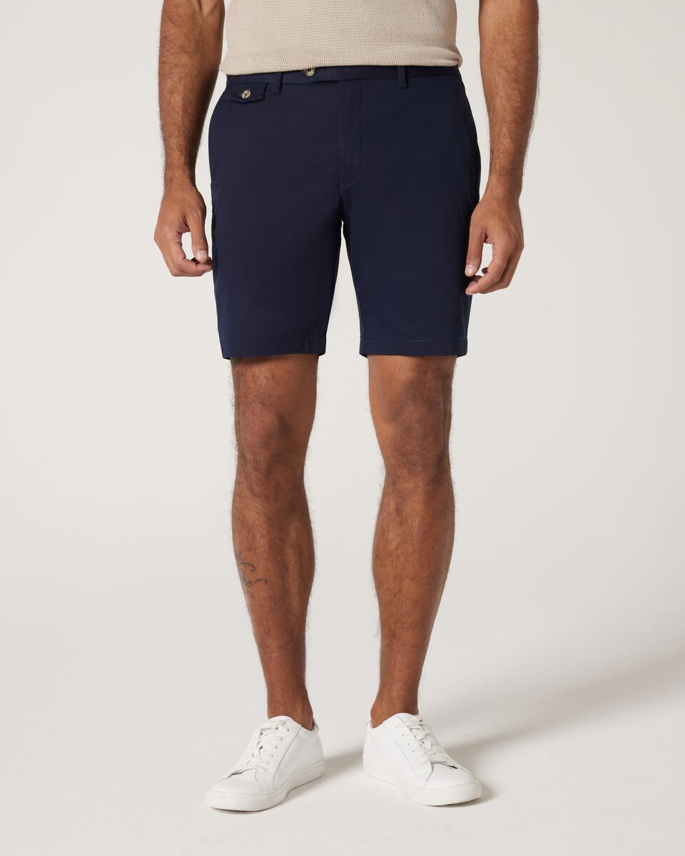 Slim Stretch Cotton Stretch Chino Short, Navy, hi-res